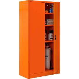 Emergency Preparedness Cabinet, 36"Wx18"Dx72"H, Orange, Unassembled