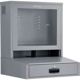 Global Industrial Countertop LCD Computer Cabinet, Dark Gray
