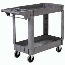 Global Industrial Utility Cart w/2 Shelves & 5" Casters, 500 lb. Capacity, 40"L x 17"W x 33"H