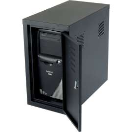 Global Industrial Security Computer CPU Enclosed Cabinet Side Car, Black