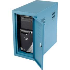 Global Industrial Security Computer CPU Enclosed Cabinet Side Car, Blue