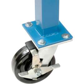 Global Industrial 5" Phenolic Swivel Casters with Brakes Blue - Set of 4