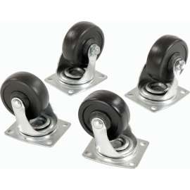 Set of (4) Swivel 3" Replacement Casters for Global Industrial Hardwood Dolly 1000 Lb. Cap.