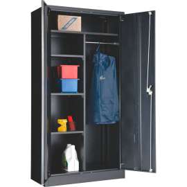 Combination Cabinet Easy Assembly 36"W x 18"D x 72"H Black