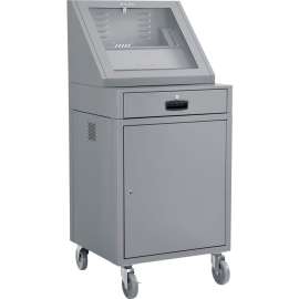 Global Industrial Mobile LCD Console Computer Cabinet, Dark Gray