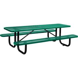 Global Industrial 8' Rectangular Picnic Table, Expanded Metal, Green