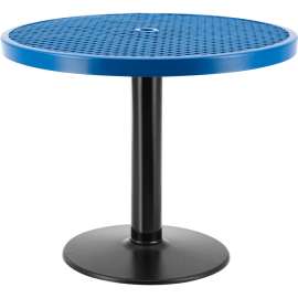 Global Industrial 36" Round Outdoor Caf Table, 29"H, Blue