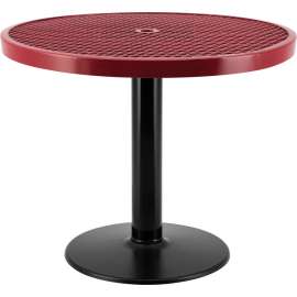 Global Industrial 36" Round Outdoor Caf Table, 29"H, Red