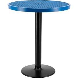 Global Industrial 36" Round Outdoor Bar Height Table, 42"H, Blue