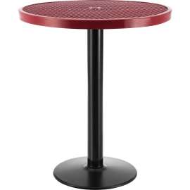 Global Industrial 36" Round Outdoor Bar Height Table, 42"H, Red