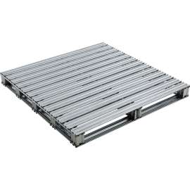 Global Industrial Stackable Open Deck Pallet, Galvanized Steel,2-Way,48"x48",8000 Lb Stat Cap