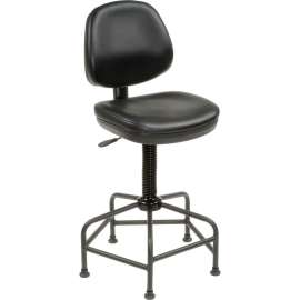 Interion Antimicrobial Shop Stool, Black