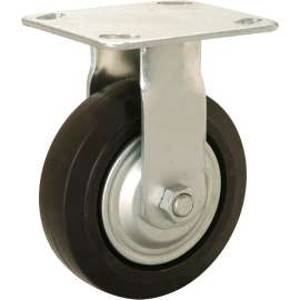Global Industrial Heavy Duty Rigid Plate Caster 5" Mold-on Rubber Wheel 350 lb. Capacity