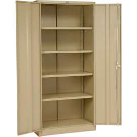Storage Cabinet, Turn Handle, 36"W x 18"D x 78"H, Tan, Unassembled