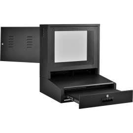 Global Industrial Countertop LCD Computer Cabinet, Black