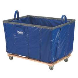 Global Industrial Basket Bulk Truck, Vinyl, 24 Bushel Capacity, Blue