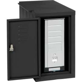 Global Industrial CPU Enclosed Side Car Cabinet, 12"W x 22-1/2"D x 21-1/2"H, Black