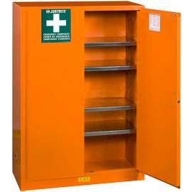 Justrite Emergency Preparedness Cabinet, 65"Wx43"Dx18"H, Orange, Assembled