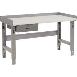 Global Industrial Workbench w/ Laminate Square Edge Top & Drawer, 60"W x 30"D, Gray