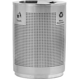 Precision Stainless Steel Oval Open Top Trash & Recycing Can, 40 Gallon
