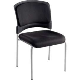Interion Brookville Collection Guest Chair With Mid Back, Fabric, Black