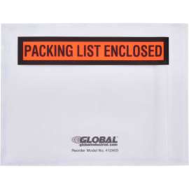 Global Industrial Packing List Envelopes W/Print, 4-1/2"L x 5-1/2"W, Orange, 1000/Pack