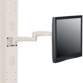 Global Industrial Fixed Height LED/LCD Monitor Wall Mount Arm with VESA Plate, Beige