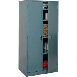 Storage Cabinet, Turn Handle, 36"Wx24"Dx78"H, Gray, Assembled