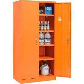 Emergency Preparedness Cabinet, 36"Wx24"Dx78"H, Orange, Unassembled