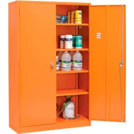 Emergency Preparedness Cabinet, 48"Wx18"Dx78"H, Orange, Unassembled