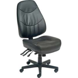 Interion Multifunction Chair With High Back, Leather, Black