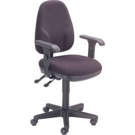 Interion Task Chair With 19"H Back & Adjustable Arms, Fabric, Black