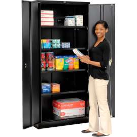 Storage Cabinet, Turn Handle, 36"Wx24"Dx78"H, Black, Assembled
