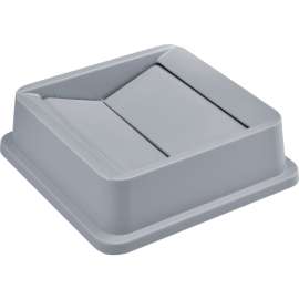 Global Industrial Square Plastic Trash Container Swing Lid - 35 & 55 Gallon Gray