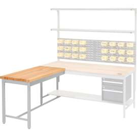 Global Industrial 48 x 24 Euro Style Production Workbench Return - Maple Square Edge - Gray