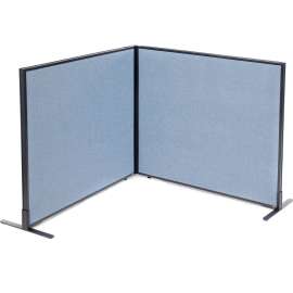 Interion Freestanding 2-Panel Corner Room Divider, 48-1/4"W x 42"H Panels, Blue