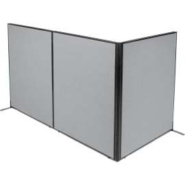 Interion Freestanding 3-Panel Corner Room Divider, 48-1/4"W x 60"H Panels, Gray