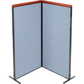 Interion Deluxe Freestanding 2-Panel Corner Room Divider, 36-1/4"W x 73-1/2"H Panels, Blue