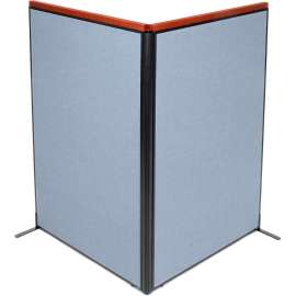 Interion Deluxe Freestanding 2-Panel Corner Room Divider, 48-1/4"W x 73-1/2"H Panels, Blue