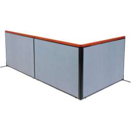 Interion Freestanding 3-Panel Corner Room Divider, 60-1/4"W x 72"H Panels, Blue