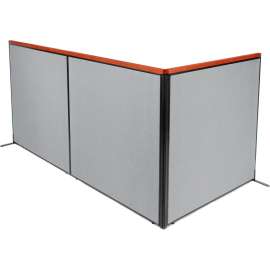 Interion Deluxe Freestanding 3-Panel Corner Room Divider, 60-1/4"W x 61-1/2"H, Gray