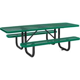 Global Industrial 8' Picnic Table, ADA Compliant, Expanded Metal, Green
