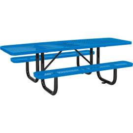 Global Industrial 8' Picnic Table, ADA Compliant, Expanded Metal, Blue