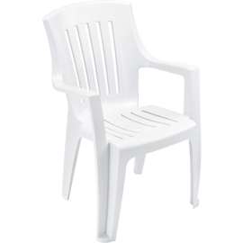 Interion Outdoor Resin Stacking Chair - White