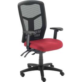 Interion Mesh Office Chair With High Back & Adjustable Arms, Fabric, Red
