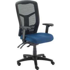 Interion Mesh Office Chair With High Back & Adjustable Arms, Fabric, Blue