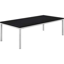 Interion Wood Coffee Table with Steel Frame - 48" x 24" - Black