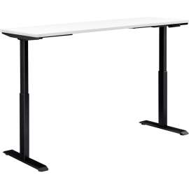 Interion Electric Height Adjustable Desk, 72"W x 30"D, White W/ Black Base