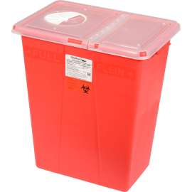 Oakridge Products 8 Gallon Sharps Container w/ Split Rotor Lid, Red