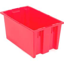 Akro-Mils Nest & Stack Tote 35200 - 19-1/2"L x 13-1/2"W x 8"H, Red